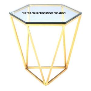 Moderne De Luxe Or Hexagone Miroir de Conception Supérieure De Table Basse Fabricants sur Offre Spéciale - Product Image 3