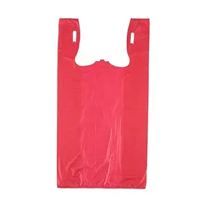 Sacs de t-shirt de couleur unique sacs d'épicerie en plastique sac en plastique d'emballage de t-shirt - Product Image 1