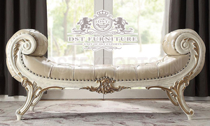 Ensemble de meubles de chambre roi et Queen, artisanaux, de luxe, blanc, sculpté, Vintage, luxueux - Product Image 4