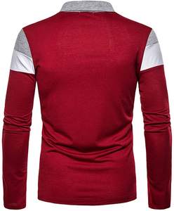 Polo manches longues pour homme, t-shirt personnalisé en coton, haut extensible, léger, respirant, revers de sport, couleur Pure, nouvelle collection été - Product Image 2