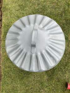 Antique Silver Color Galvanized Waste <b>Bin</b> Sturdy Metal Elegant Finished Perfect for Indoor and <b>Outdoor</b> Use - Product Image 3