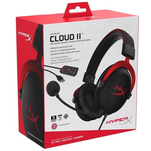 Original Hyper X Cloud 2 Gaming Headset Hi-Fi 7.1 Surround Sound Hyper X Cloud 2 Wired Computer Headsets for English Packing