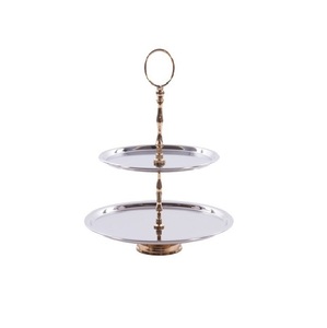 4 Tier Metal Fruit and Cupcake Serving Stand Round Shape Latest Design Home Decorative Cake Stand Silver Color for Sale - Product Image 6
