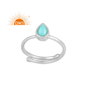 925 Plata de ley fina Natural Arizona Turquesa Piedra preciosa Anillo apilable Fabricante de joyas - Product Image 1