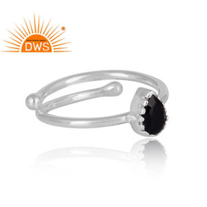 Anillo de espinela negra oscura Natural, joyería en forma de pera, fabricante de joyería de plata 925 - Product Image 3