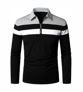 Polo de Manga Larga de Alta Calidad 100% Algodón para Hombre, Corte Ajustado, Secado Rápido, Diseño con Cierre, Personalizable, Estilo Casual Elegante - Product Image 1