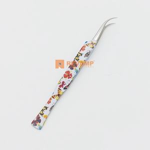 Pinzas de pestañas de acero inoxidable sostenibles con agarre perfecto y aislamiento de Punta curvada para aislar pestañas postizas naturales - Product Image 6