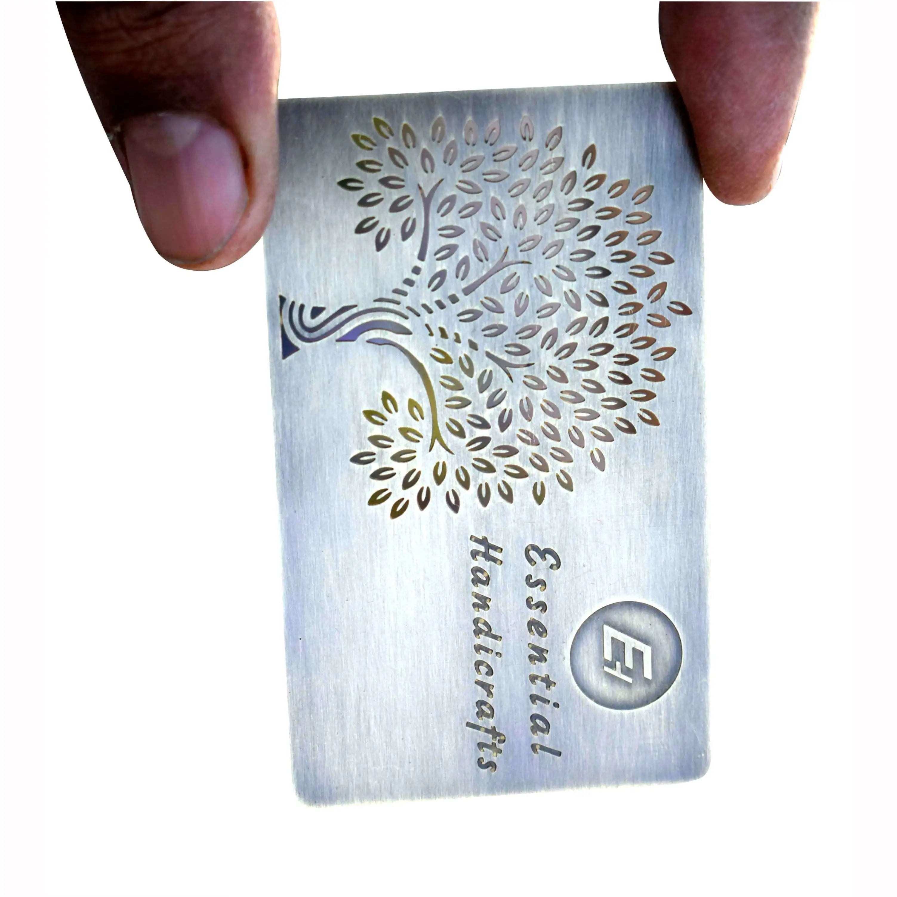 High Quality Custom Stainless Steel Business Cards Trendy Silver Plated Design Standard Size for Sale for Metal Crafts