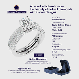 La mejor moda Rikhava diamantes naturales solitario anillo 10K oro blanco joyería de mujer de alta calidad a precio - Product Image 3