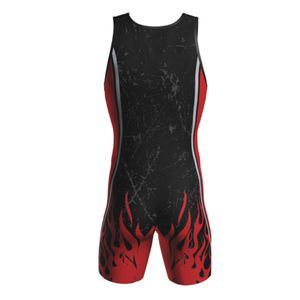 Combinaison de lutte pour hommes de haute qualité, respirante, en polyester et élasthanne, personnalisable, impression par sublimation professionnelle, vente en gros à bas prix - Product Image 3