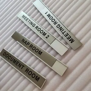 Aluminum Metal Nameplate Holders Room Door Sign Interchangeable Inserts For Wall Door