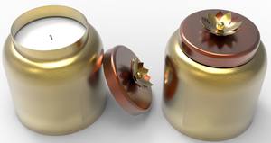 Rose <b>Gold</b> Pomegranate Shape Wax Holder With Lid Modern Luxuries Fancy Home <b>Decor</b> Votive / Wax Holder for Home and <b>Party</b> <b>Decor</b> - Product Image 3