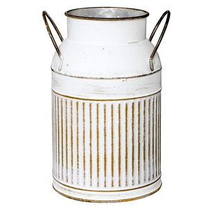 Elégant vase de sol en fer galvanisé design vintage contenant de lait fait à la main porte-fleur décoratif prix de gros - Product Image 1