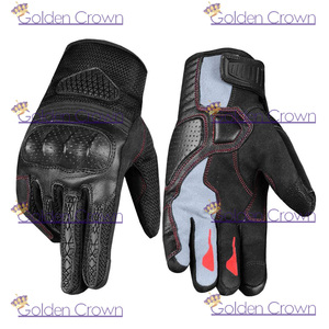 Guantes AirMesh y piel de cabra para motocicleta para hombre, guantes de cuero con pantalla táctil para motorista Cruiser Street Riding - Product Image 6