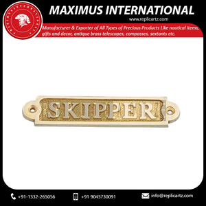 Brass Skipper Door Sign Plaque Vintage Nautical Wall Decor Marine Brass <b>Name</b> <b>Plate</b> for Bathroom Home Office Cabin Decoration - Product Image 6