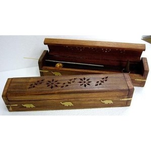 Wooden <b>Incense</b> <b>Stick</b> Burner Handmade Rectangle Square Ash Burner <b>Incense</b> <b>Stick</b> <b>Holder</b> <b>for</b> Religious Use Unique - Product Image 1