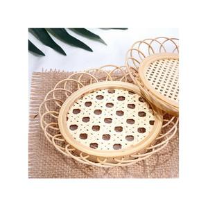 Good Price Natural <b>Rattan</b> Wicker Mat 35cm Flower Table Decoration Coaster <b>Placemat</b> Set for Home Restaurant Durable <b>Rattan</b> Wicker - Product Image 2