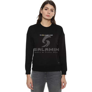 Sweat-shirt à capuche pour femmes, LOGO personnalisé, manches longues, noir, couleur unie, nouvelle collection automne - Product Image 3