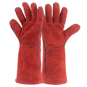 Gants de soudage en cuir personnalisés unisexe confortable hommes femmes manchette longue vêtements de travail gant de soudage mâle - Product Image 2