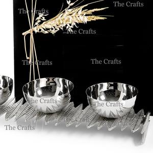 ชามเสิร์ฟถั่วสแตนเลสสีเงินชามตกแต่งคุณภาพระดับพรีเมียมพร้อมขาตั้งอลูมิเนียมจำนวนมาก - Product Image 4