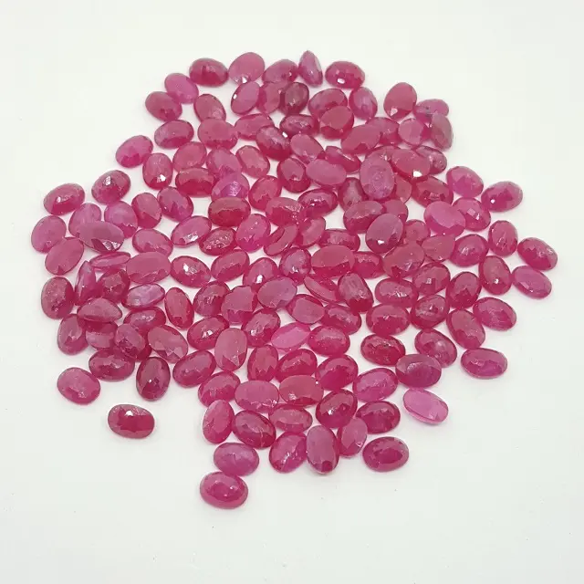 Ruby 5x7 oval natural ruby qualidade fino ao preço comercial direto da fábrica fabricante calibrado pedras preciosas rubi