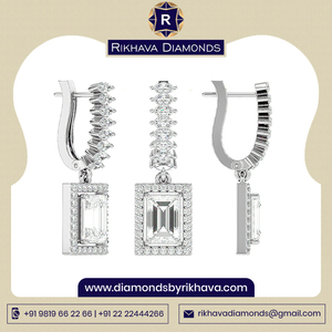 ต่างหูทองขาวบริสุทธิ์10K ทำขึ้นอย่างสวยงามพร้อมเพชรแท้ส่งตรงจากผู้ผลิต - Product Image 3