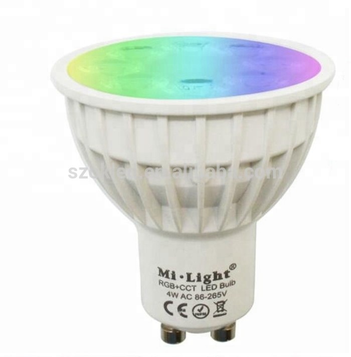 MR16/GU10 Lampu Sorot Led Kendali Jarak Jauh, Lampu Sorot Led Bisa Diredupkan Berubah Warna RGB + CCT 4W Rgb + CCT