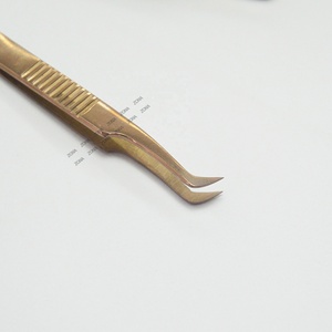 Pinzas de extensión de pestañas de marca personalizada de acero inoxidable de grado quirúrgico Premium profesional puntas fuertemente curvadas cejas - Product Image 3