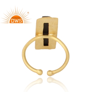แหวนเงิน925ชุบทองสำหรับเด็กผู้หญิงแหวนอัญมณีโอนิกซ์สีดำธรรมชาติเครื่องประดับคอลเลกชันคลาสสิก - Product Image 3
