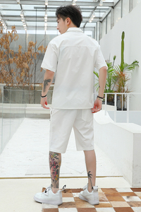 2021 new design men <b>short</b> <b>sleeve</b> sportsuits 2 piece sets for men's summer sportswear - Product Image 5