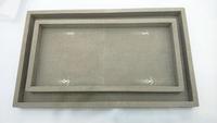 Plateau de service DAPHOCO Modèle 039 pour café, gris clair, anthracite, taupe, 0,3x0,15x0,035, en faux cuir shagreen, pour restaurant, fabriqué au Vietnam