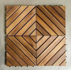 Baldosa de madera de acacia a presión, accesorio para cubierta, estilo vietnamita - Product Image 2