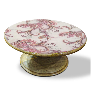 Outil de gâteau de célébration de fête de luxe support de service en bois finition émail maison hôtel fête d'anniversaire gâteau servant support en bois - Product Image 1