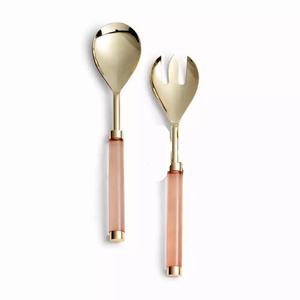 Juego de Servidores de Ensalada de Acero Inoxidable de Estilo Moderno con Mango de Resina, Ecológico, Apto para Lavavajillas, 11 Pulgadas, para Hogar, Hotel, Restaurante, Eventos - Product Image 5