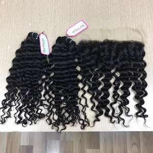 Extensions de cheveux Remy très ondulés pour femmes noires,, prix en gros, mèches avec Frontal closure, très bonne qualité - Product Image 6