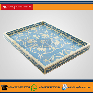 Bandeja Decorativa de Resina con Incrustaciones de Hueso para Cocina, Sala de Estar, Bandeja Multiusos para Servir, Decoración de Mesa |   Organizador del Hogar - Product Image 3