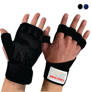 Guantes de entrenamiento de medio Dedo de piel de vaca de alta resistencia Acolchado grueso para levantamiento de pesas Gimnasio y ciclismo para uso deportivo - Product Image 1
