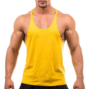 Débardeur sport en coton/élasthanne rouge pour hommes séchage rapide conception personnalisée vêtements de sport tricoté col en V écologique - Product Image 5