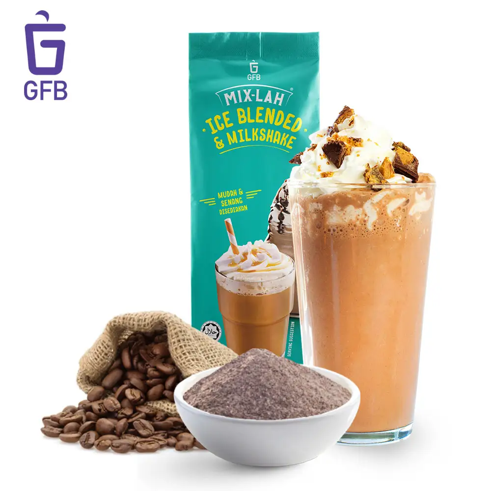 Halal Certified White Coffee Frappe Ice Blended Milk Shake Creamer Powder Mix 1 kg Horeca Cafe F&B Restaurant