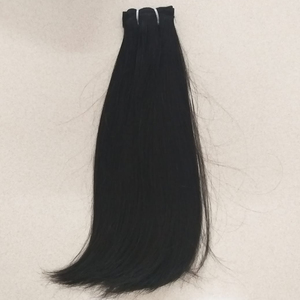 Haute brillance vierge indien Remy cheveux soyeux vague droite Machine Double trame Extensions doux main sentiment cuticule indienne crue - Product Image 1
