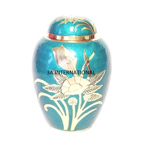 Hand Paint Finished Funeral Service Accessories Cremation Urns Custom Color Metal Urn Human <b>Ashes</b> Jar Cremation Brass Urns - Product Image 4