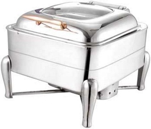 Recipiente rectangular plateado eléctrico para calentar alimentos con control de temperatura para exhibiciones tipo buffet - Product Image 1