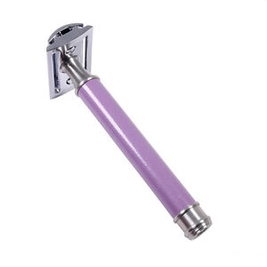 Maquinilla de afeitar de seguridad con mango morado, doble filo, de la mejor calidad, Color sólido, acero sin manchas, 3 uds. - Product Image 1