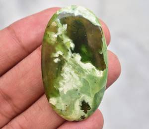 โครเมี่ยมหิน Chalcedony Cabochon,โครเมี่ยมหินโมรากึ่งมีค่าสีเขียวโครเมี่ยมหินหลวม - Product Image 1