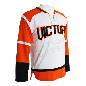 Jersey blanco del hockey sobre hielo de los hombres del nuevo diseño al por mayor Jersey en blanco personalizado de la práctica del equipo - Product Image 1
