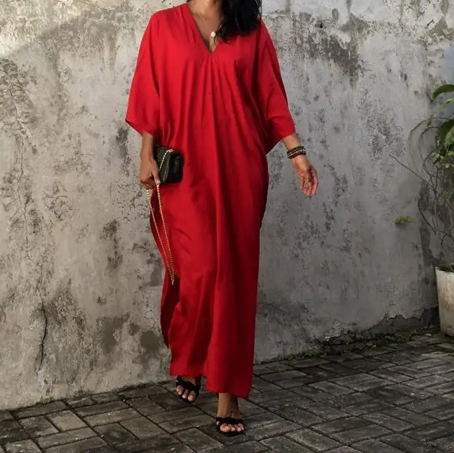 Tùy Chỉnh Thiết Kế Bãi Biển Womens Trang Phục Sang Trọng Ăn Mặc Đồ Bơi Ladies Dài Tay Áo Resort Mặc Kaftan