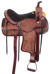 Premium Durable 14\"-18\" Genuine Leather English Saddle Set Various Colors for Barrel <b>Racing</b> Western Horse Tack - Product Image 3