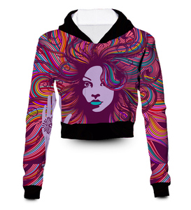 Sweat à capuche pour femme, sweat-shirt design personnalisé de haute qualité, haut court - Product Image 5