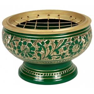 Brûleur de résine d'encens de meilleure qualité avec travail de couleur brûleur de charbon de bois en laiton arôme de chambre - Product Image 6