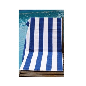 Lignes de couleur jaune imprimées 100% coton biologique tissu éponge Gots certificat hôtel luxe séchage rapide lin Collection serviettes de plage - Product Image 6